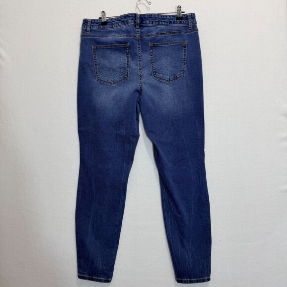 Maurices Mid Rise Skinny Jeans Womens 16W Distressed Stretch Blue Denim Plus Siz - Picture 3 of 12